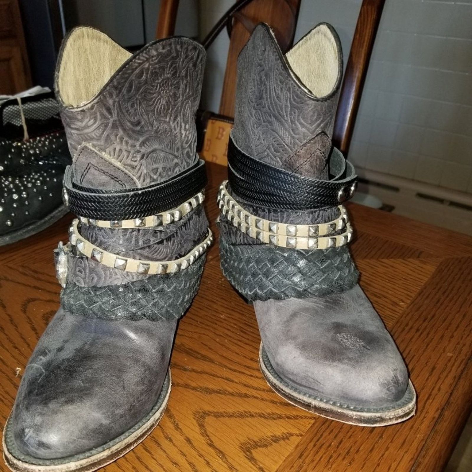 Vintage FREEBIRD by Steven Black Leather Boots MEZCAL Boots Size US 6 / IT 36 - 2 Thumbnail