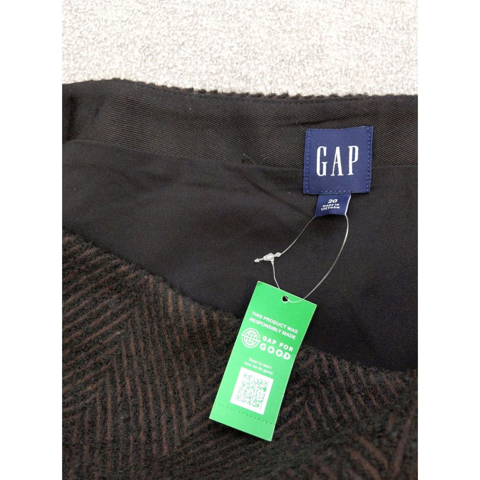 Gap Gap Skirt 20 Brown Herringbone Tweed A Line Short Mini Lined Casual Womens Size 42" / US 20 - 3 Thumbnail