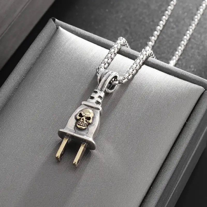 Jewelry × Vintage Skull Pendant Trendy Rock Sweater Chain Pendant Size ONE SIZE - 1 Thumbnail