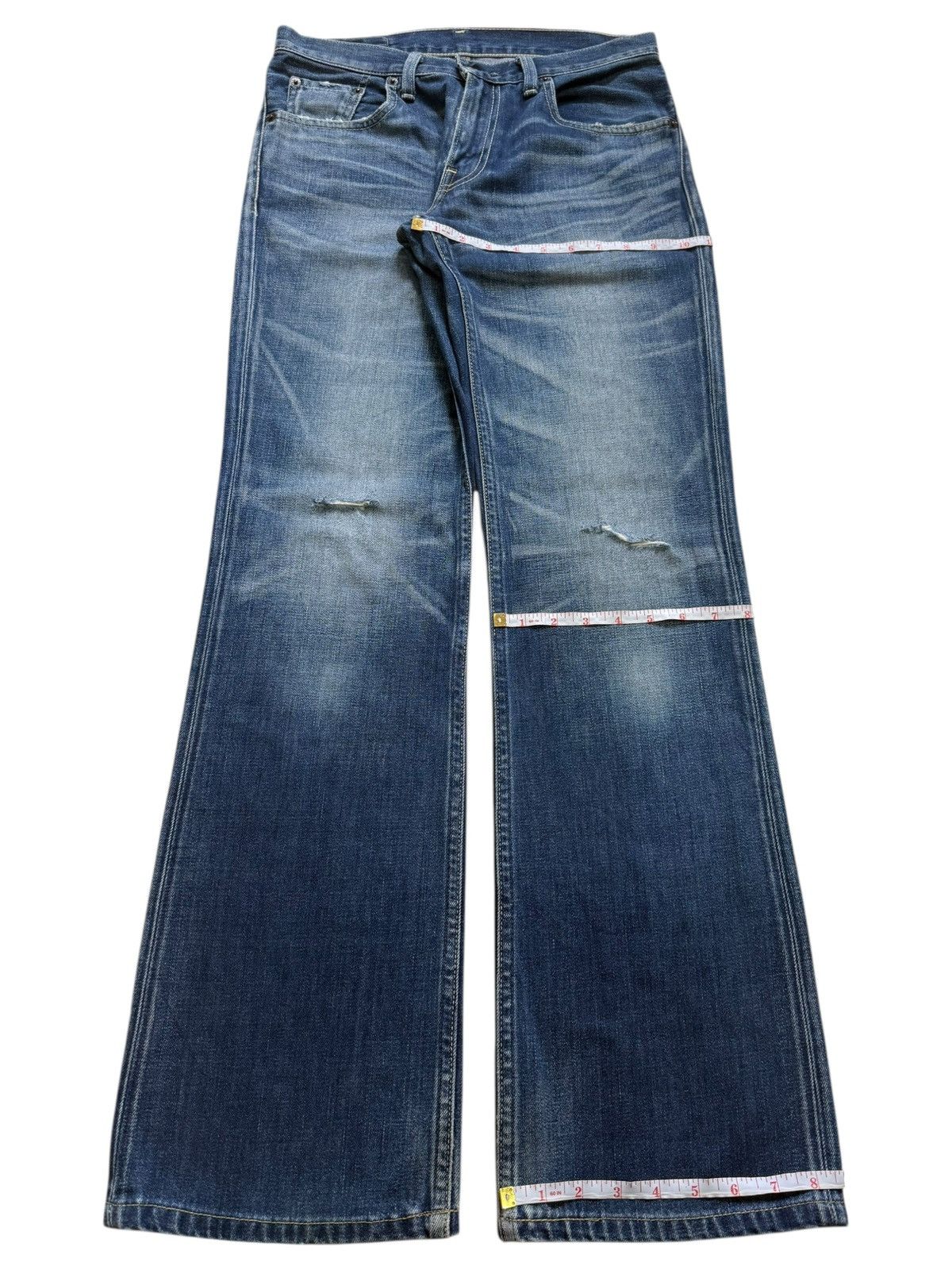 Levi's Vintage 90s Levis 507 Faded Wash Distress Flare Jeans Size 30" / US 8 / IT 44 - 8 Thumbnail