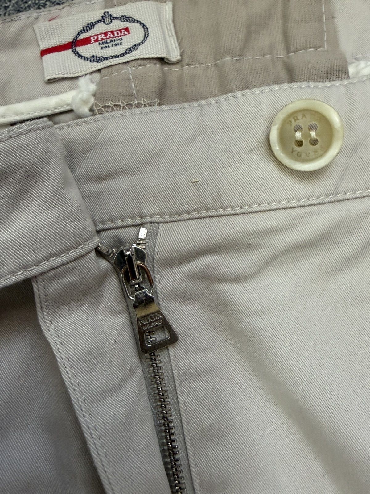 Prada PRADA Milano Beige Cotton Chino Designer Trousers IT 46 Size 32" / US 10 / IT 46 - 7 Thumbnail