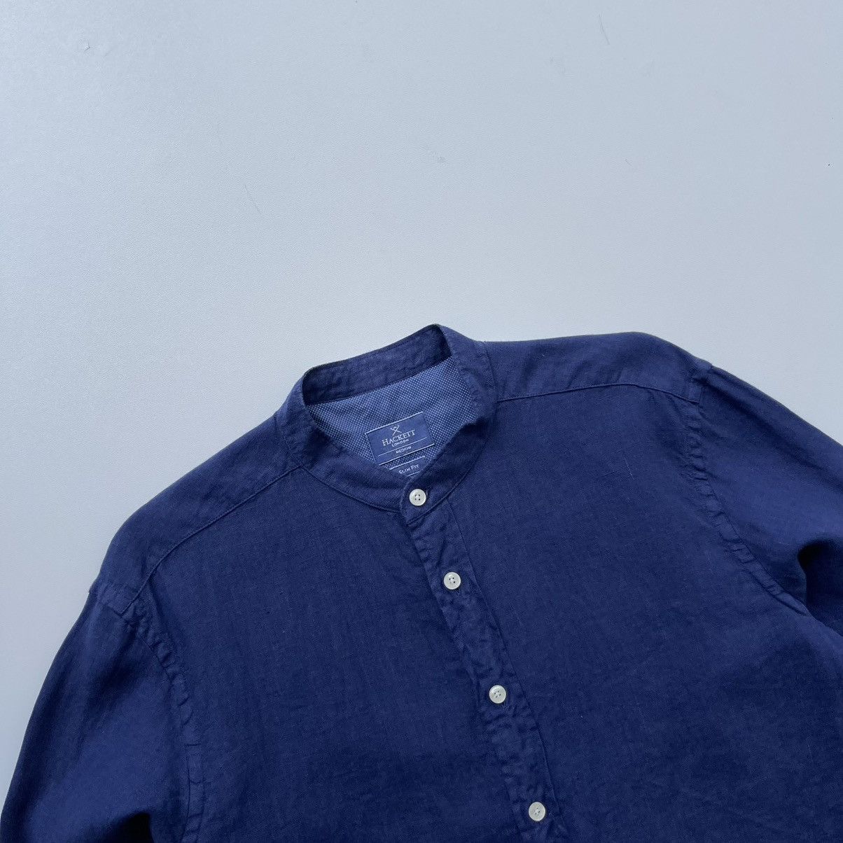 Hackett Hackett London Linen Garment Dyed Slim Fit Button Ups Shirt Size US M / EU 48-50 / 2 - 2 Thumbnail