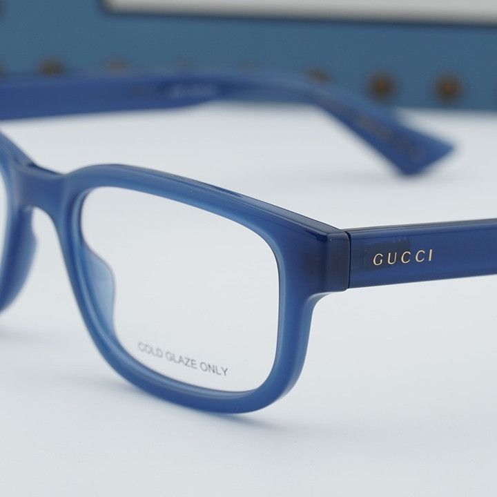 Gucci Gucci GG1584O 003 Men Eyeglasses Blue 53mm Rectangle Frame Size ONE SIZE - 2 Thumbnail