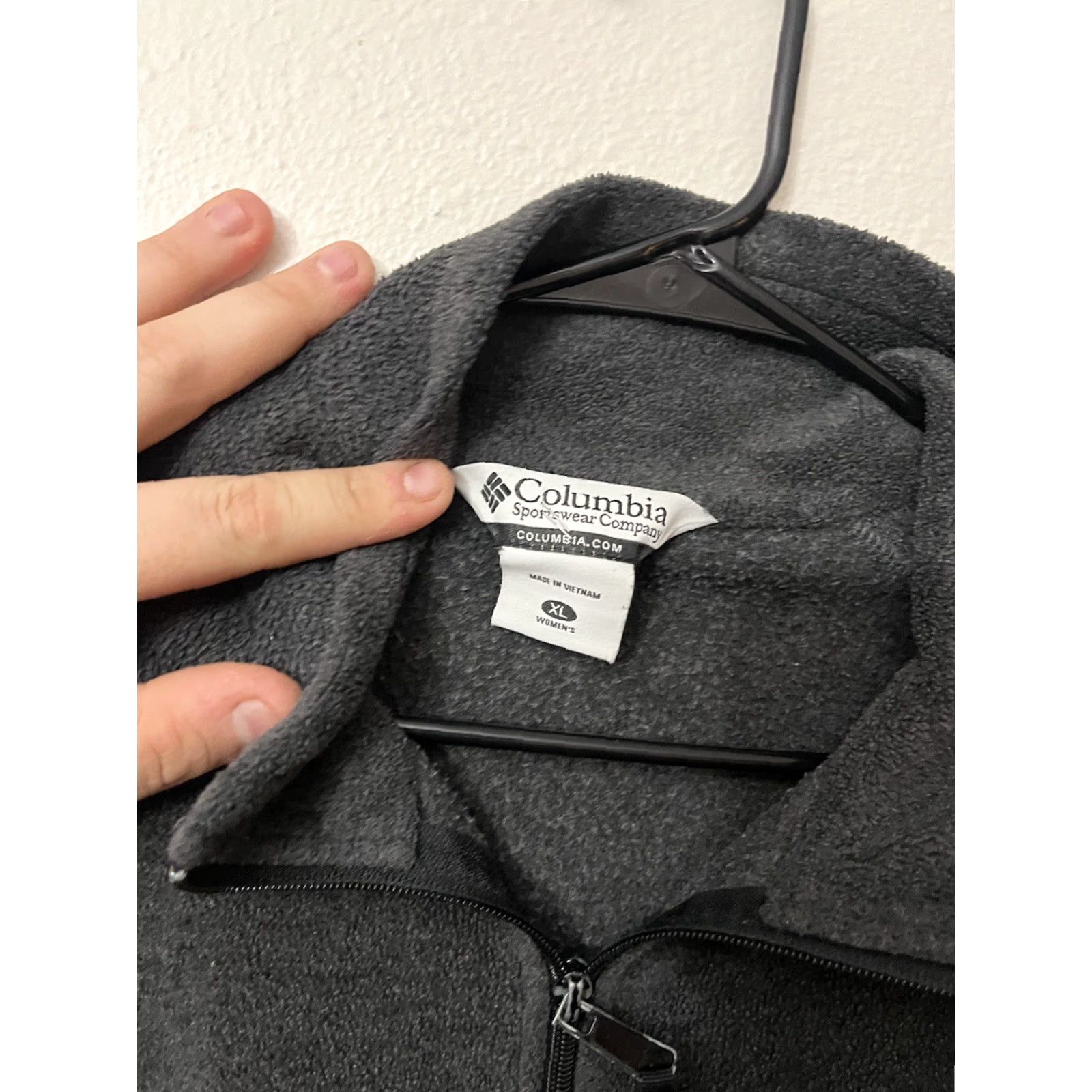 Vintage Columbia Fleece Sweater Full Zip Womens Size XL Mock Neck Charcoal Gray Size XL / US 12-14 / IT 48-50 - 3 Thumbnail