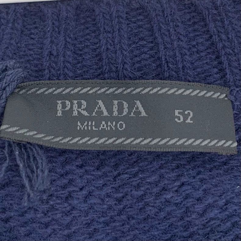 Prada Prada Logo letter inlaid black wool mixed cashmere knitted Size US L / EU 52-54 / 3 - 5 Thumbnail