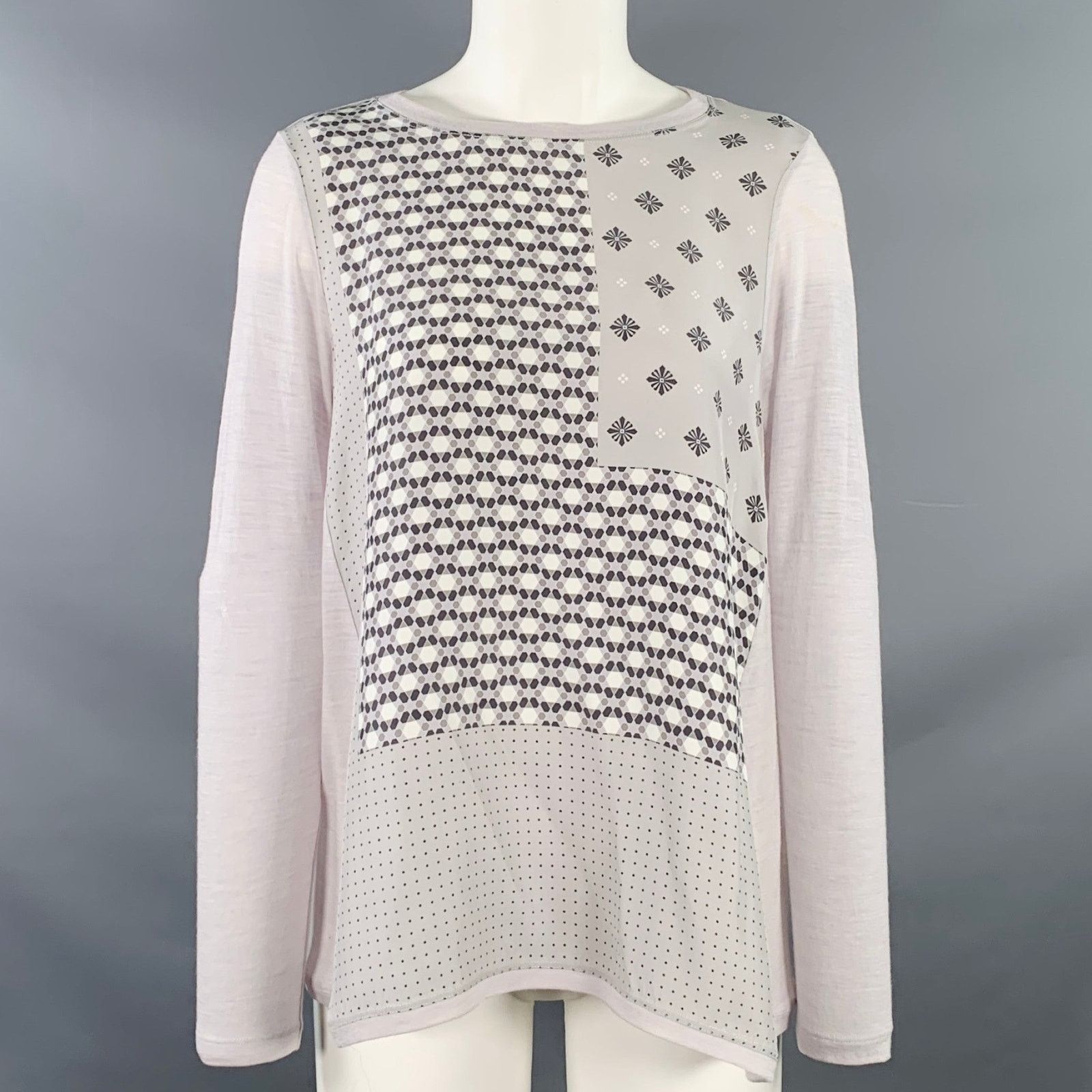 Other 6 Grey Lilac Wool Nylon Mixed Patterns Casual Top Size L / US 10 / IT 46 - 1 Thumbnail