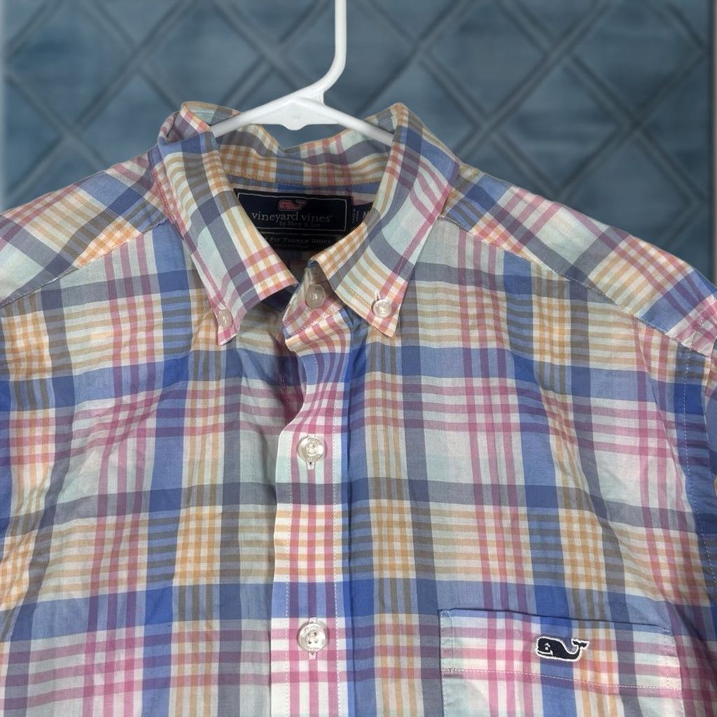 Vineyard Vines Vineyard Vines Tucker Shirt Slim Fit Mens Medium Long Sleeve Plaid Colorful L/S Size US M / EU 48-50 / 2 - 1 Thumbnail