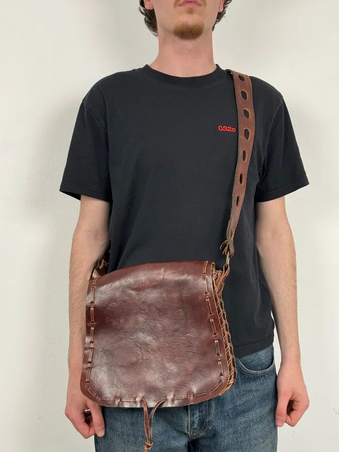 Dsquared2 2000s Dsquared2 Brown Leather Studded Crossbody Bag Size ONE SIZE - 2 Thumbnail