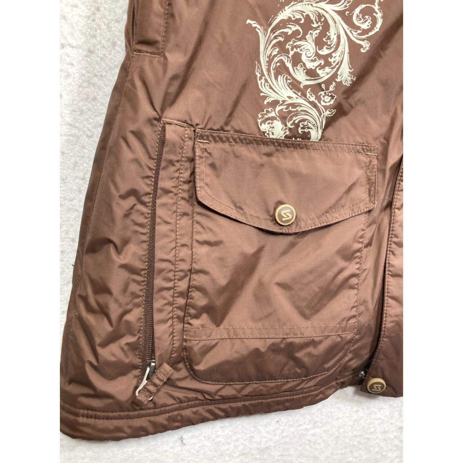 Vintage SIMS Womens Jacket Ski Brown Mid-Length Long Sleeve Zip Pockets Casual Winter Coat L Adult Womens Brown Ski Jacket Size L / US 10 / IT 46 - 3 Thumbnail