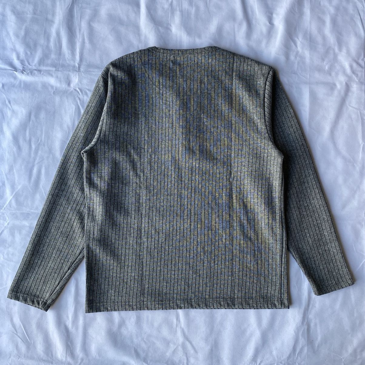 Issey Miyake × Japanese Brand Japanese Essential 90s Grunge Ribbed Button Up Henley Tees Size US L / EU 52-54 / 3 - 12 Thumbnail