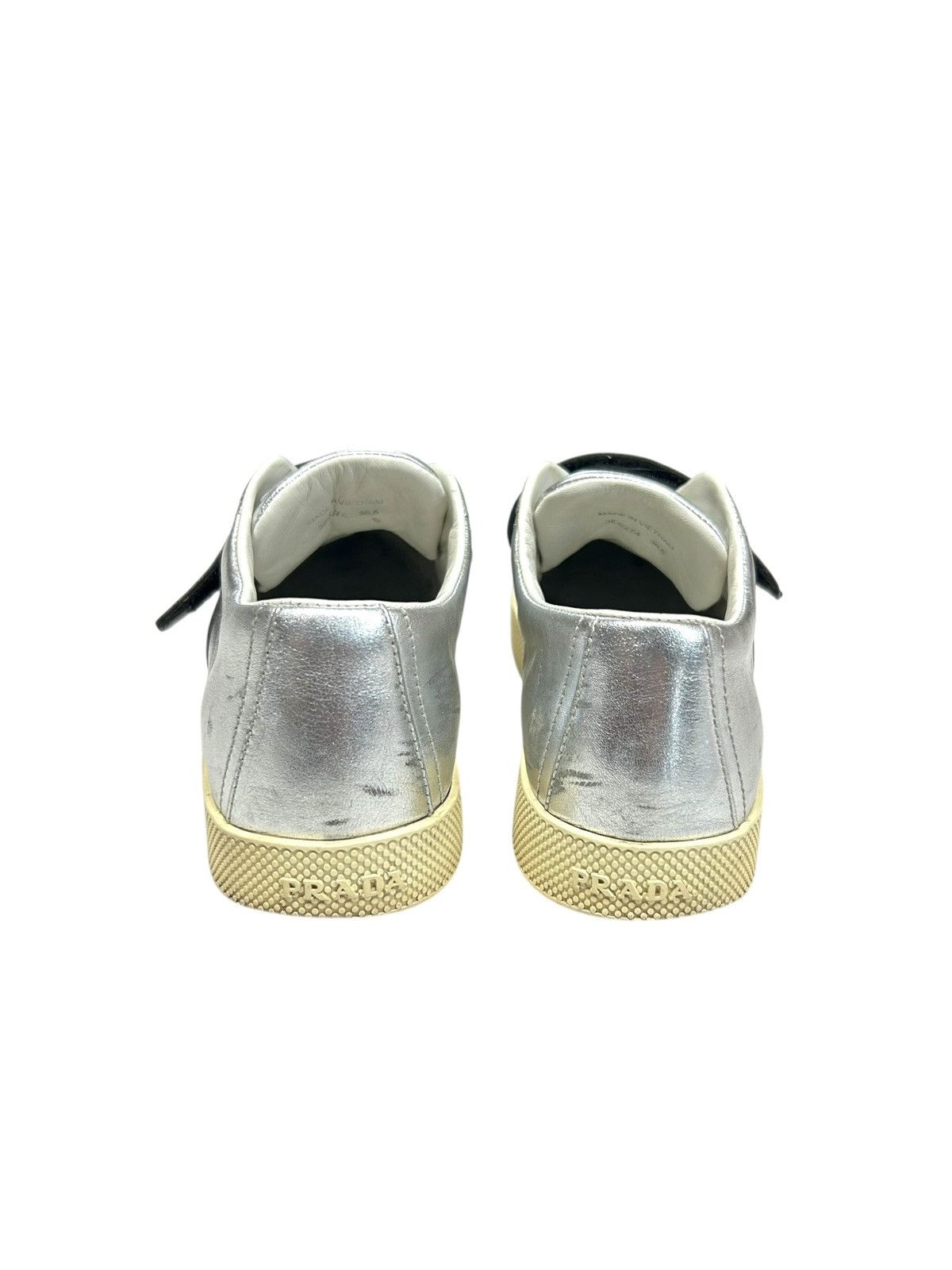 Prada Prada silver chrome trainers shoes Size US 6.5 / IT 36.5 - 4 Thumbnail