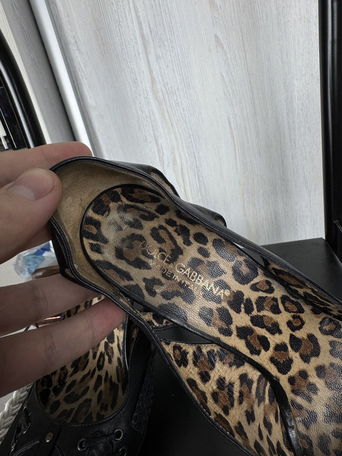 Dolce & Gabbana Dolce & Gabbana vintage black leopard heels slingbacks Size US 11 / IT 41 - 11 Thumbnail