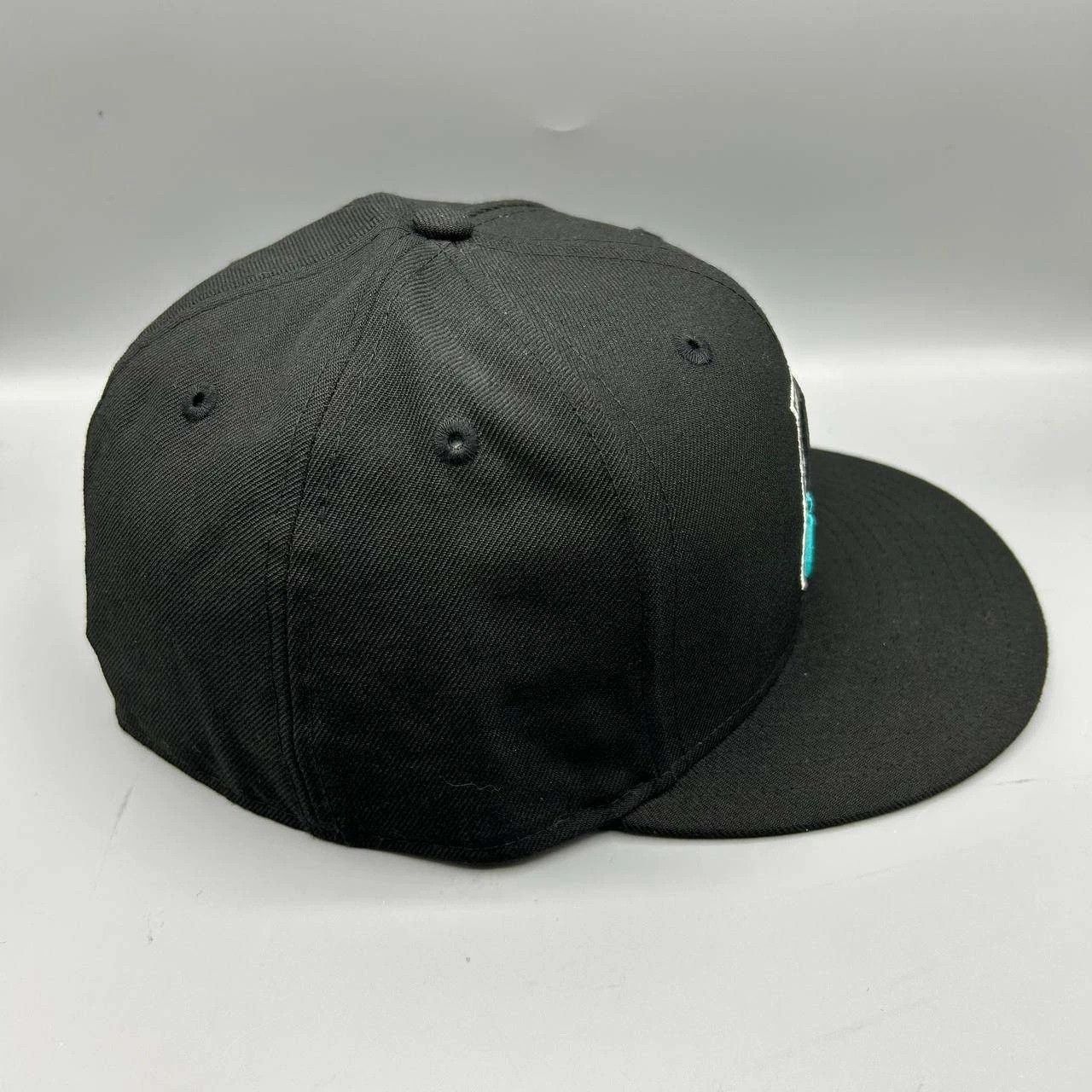 New Era Florida Marlins Hat Men 7 3/8 Black Gray MLB Fitted Cap Wool Size ONE SIZE - 7 Thumbnail