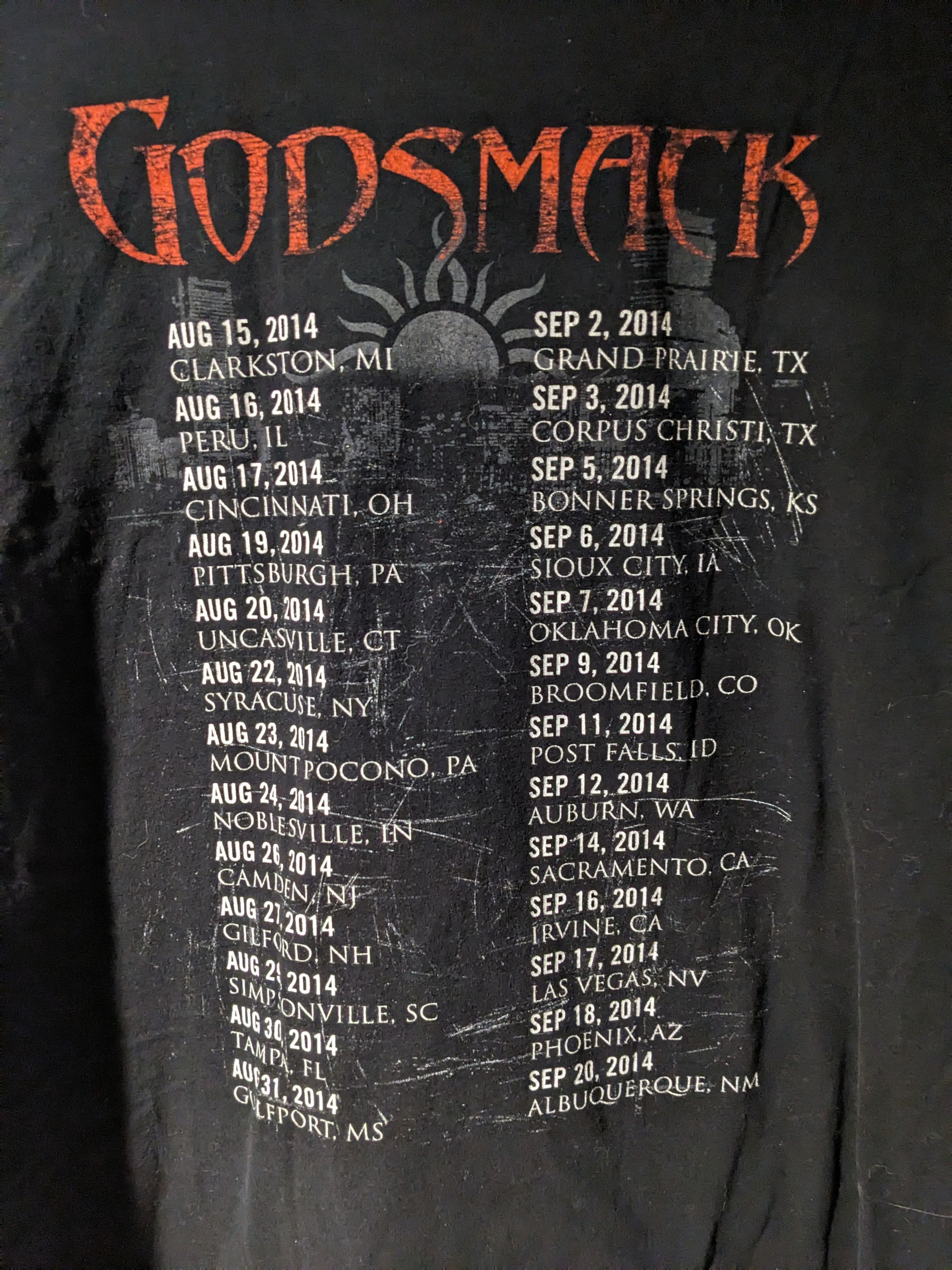Band Tees × Vintage Godsmack Boston Massachusetts Tour Black XX-Large T-Shirt Size US XXL / EU 58 / 5 - 7 Thumbnail