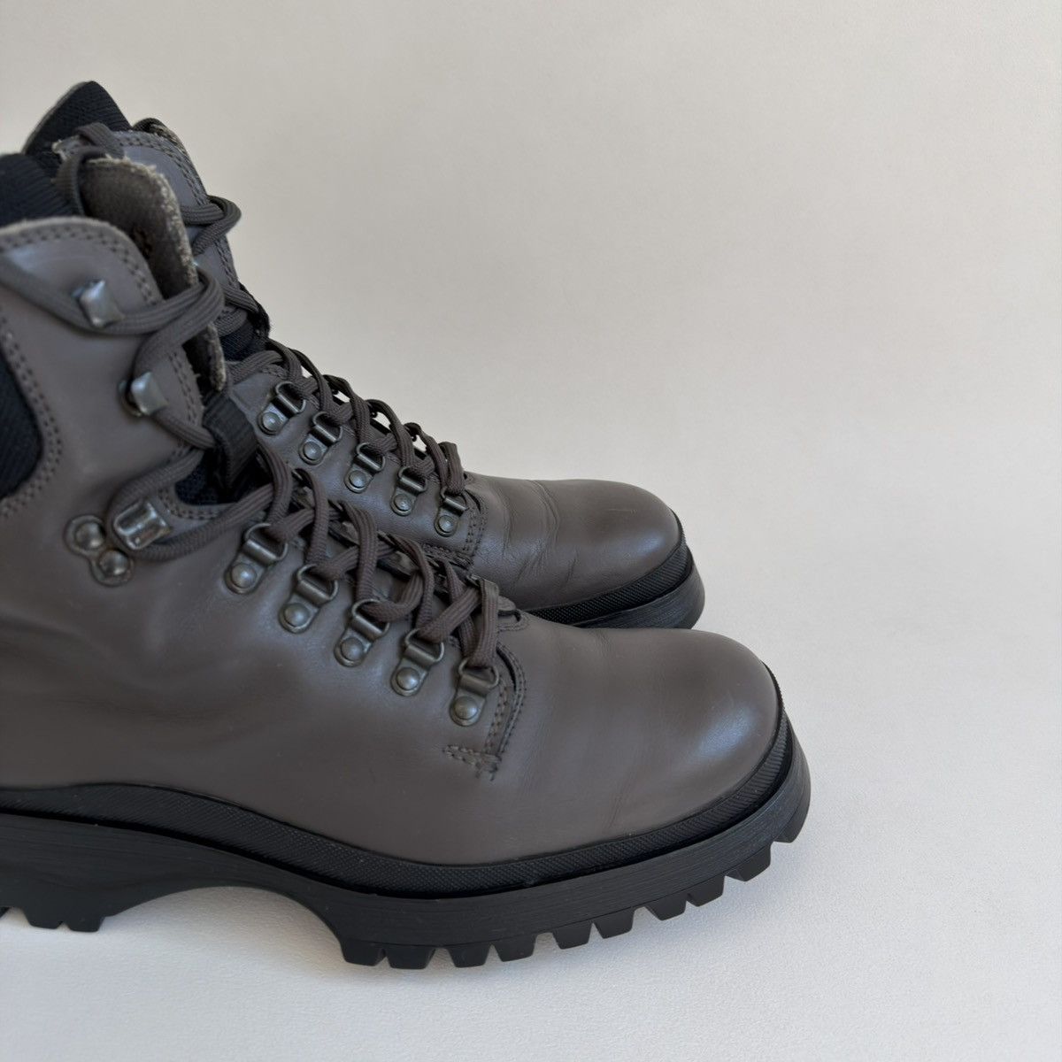 Prada Mid 2000s Gray Leather Combat Boots Size US 9 / EU 42 - 11 Thumbnail
