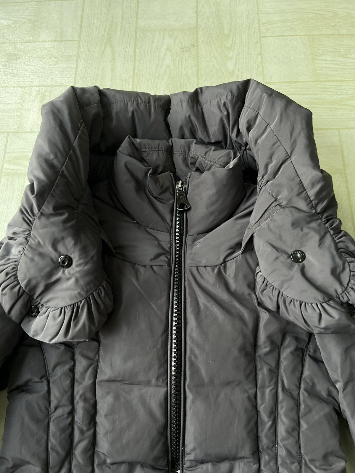 Moncler Moncler Grey/Slate Black Funnel Collar Slim Down Puffer Jkt Size S / US 4 / IT 40 - 6 Thumbnail