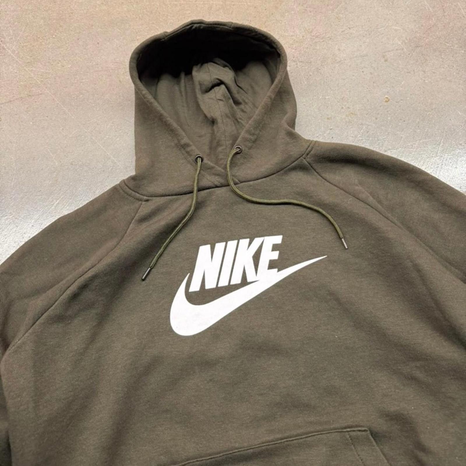 Nike Nike Khaki Green Spellout Hoodie Sweatshirt Men's Large Size US L / EU 52-54 / 3 - 2 Thumbnail