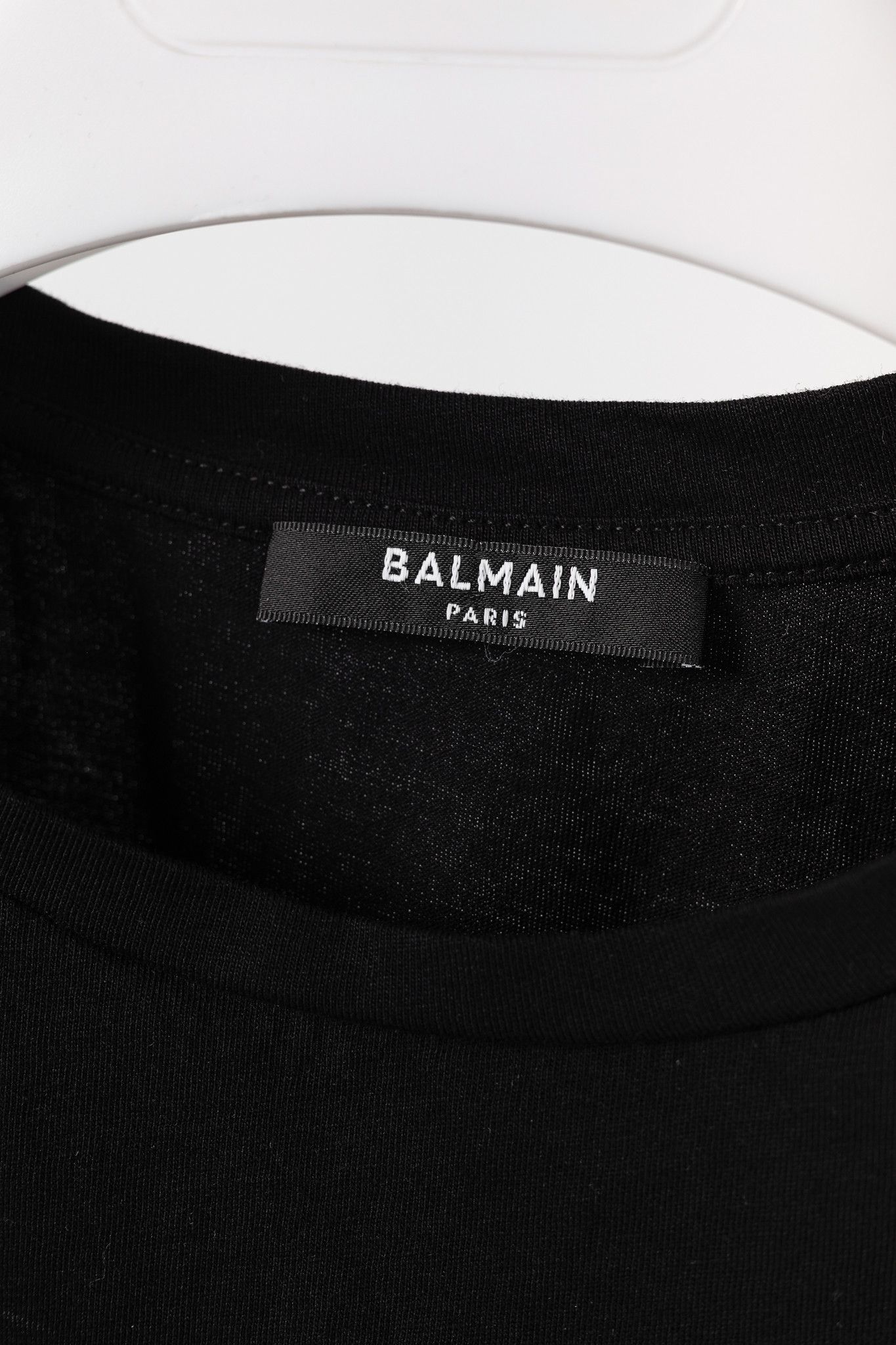 Balmain Balmain Black Cotton Cropped Lime-Logo-Print T-Shirt Size L / US 10 / IT 46 - 4 Thumbnail
