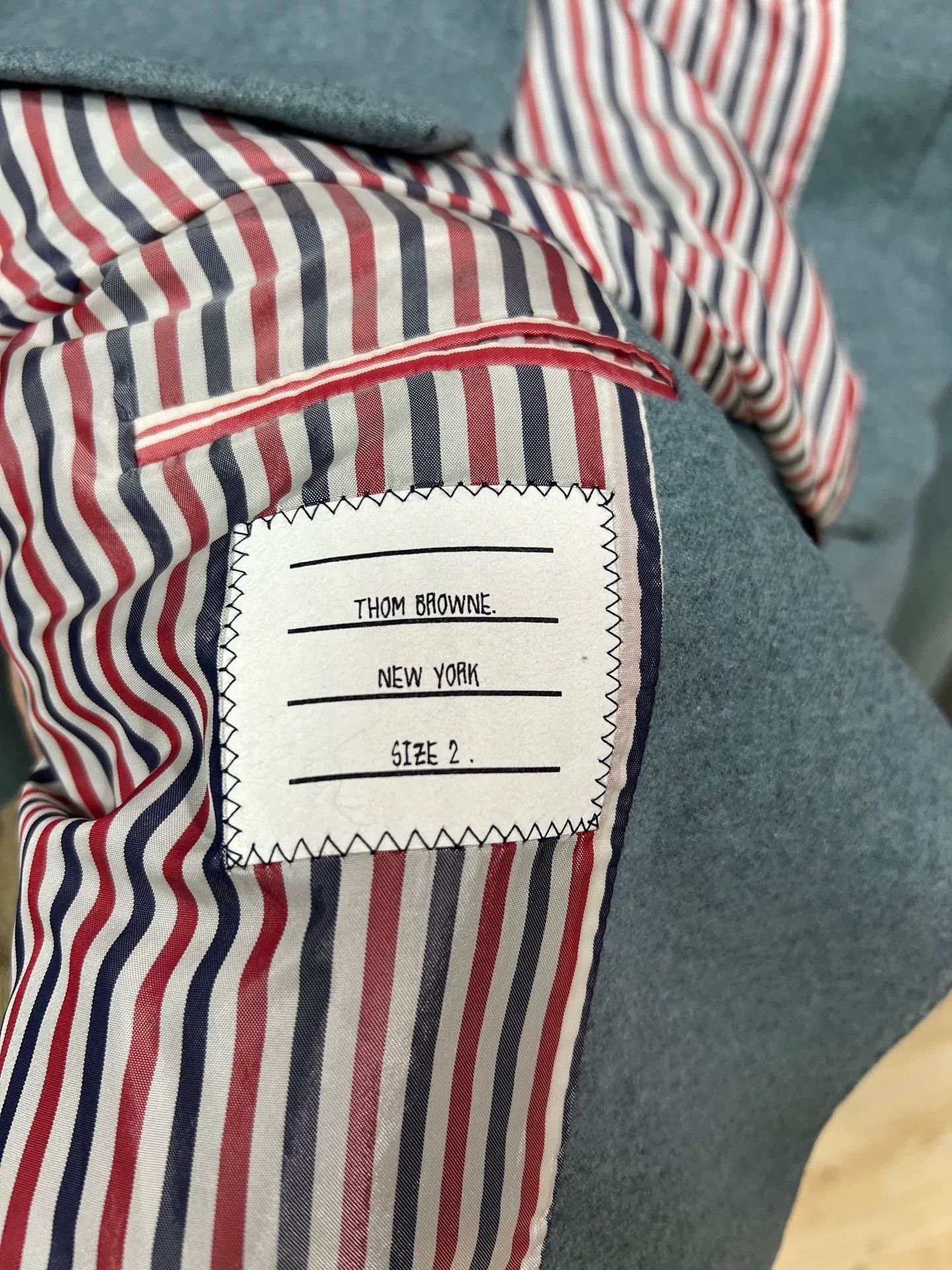 Thom Browne Thom Browne Haze Blue Wool Stripe Blazer Size US M / EU 48-50 / 2 - 3 Thumbnail