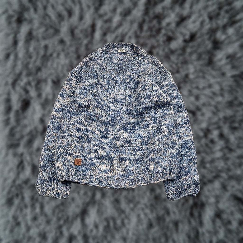 Vintage Pachamama Design Knit Wool Blue Pullover Sweater Size US L / EU 52-54 / 3 - 1 Thumbnail