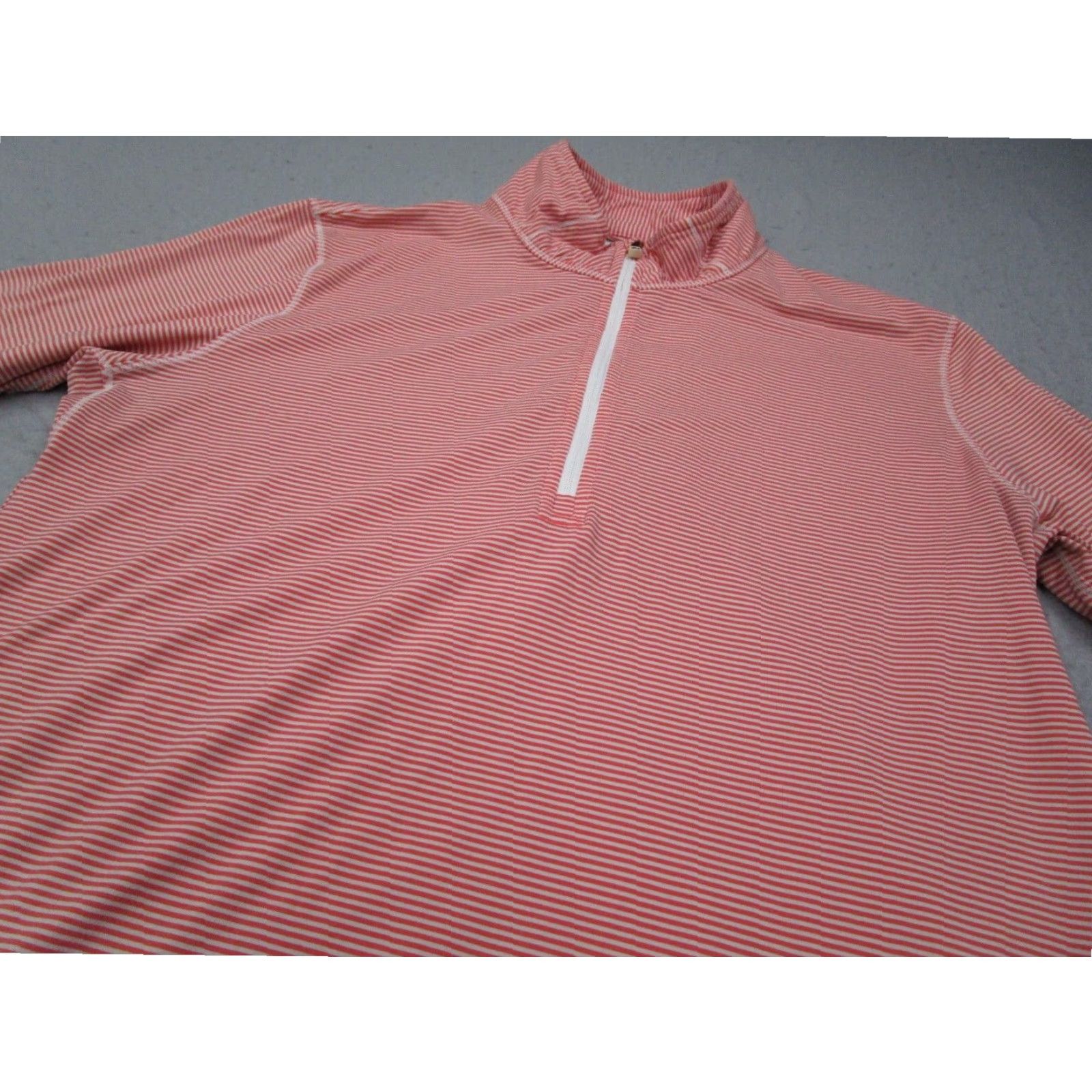 Footjoy FootJoy Performance Golf Sweater Mens Medium Pink 1/4 Zip Pullover Striped Long Sleeve Size US M / EU 48-50 / 2 - 2 Thumbnail