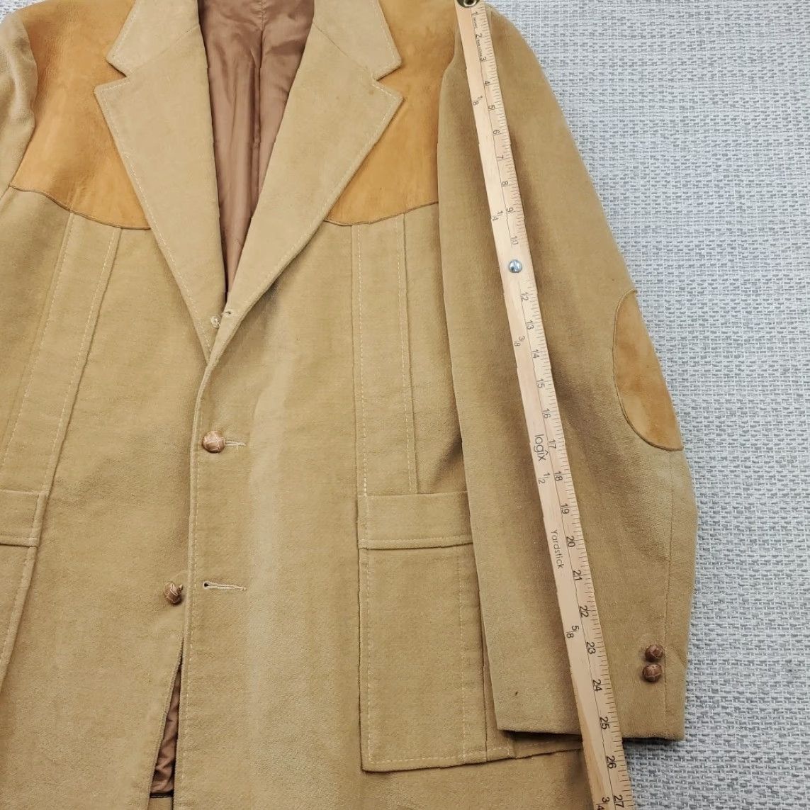 Vintage Brad Whitney Mens Western Jacket 46L Tan Blazer 1960s Size 46R - 4 Thumbnail
