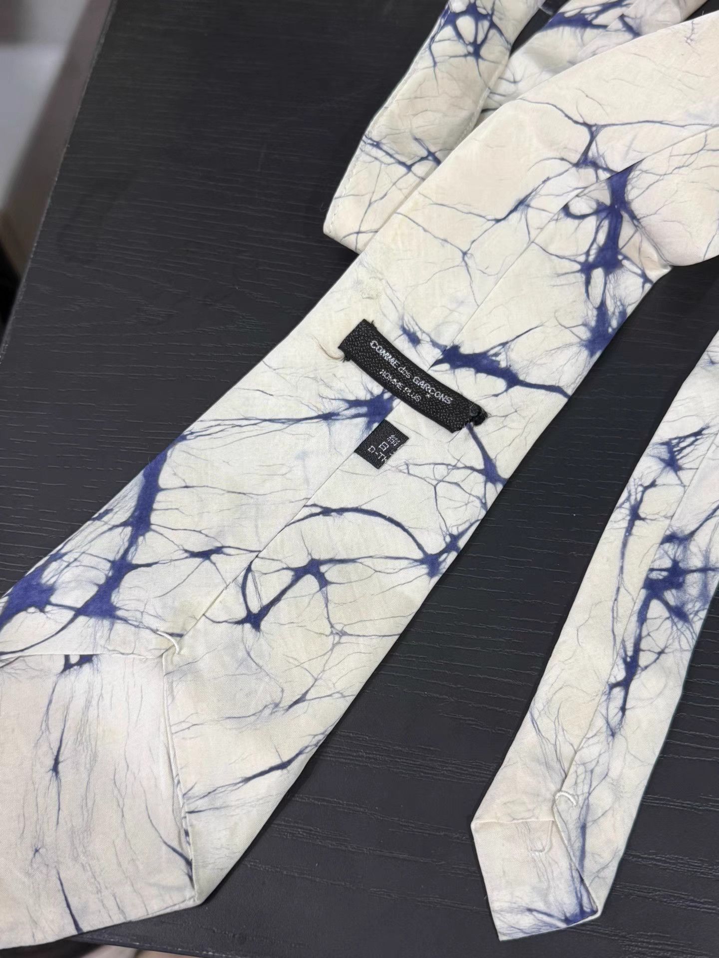 Comme des Garcons Homme Comme des Garçons Homme Blue Vein Print Silk Tie K20 Size ONE SIZE - 4 Thumbnail