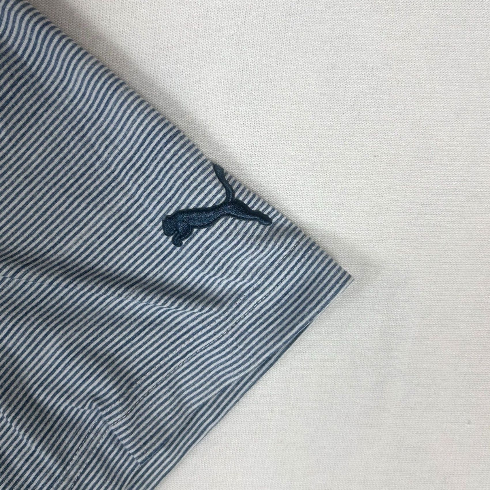 Puma PUMA Polo Shirt Mens M Blue Striped Short Sleeve Golf Dry Cell PWRCOOL Comfortable Casual Shirt Size US M / EU 48-50 / 2 - 6 Thumbnail