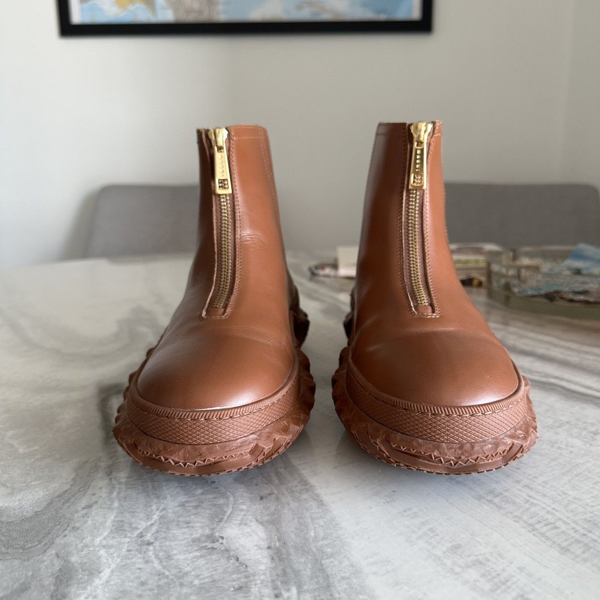 Marni MARNI Brown Leather Ankle-High Boots Size US 8 / IT 38 - 4 Thumbnail