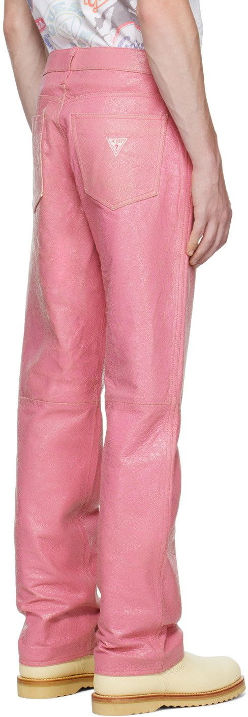 Guess GUESS USA Pink Cracked Leather Pants Size US 32 / EU 48 - 2 Thumbnail