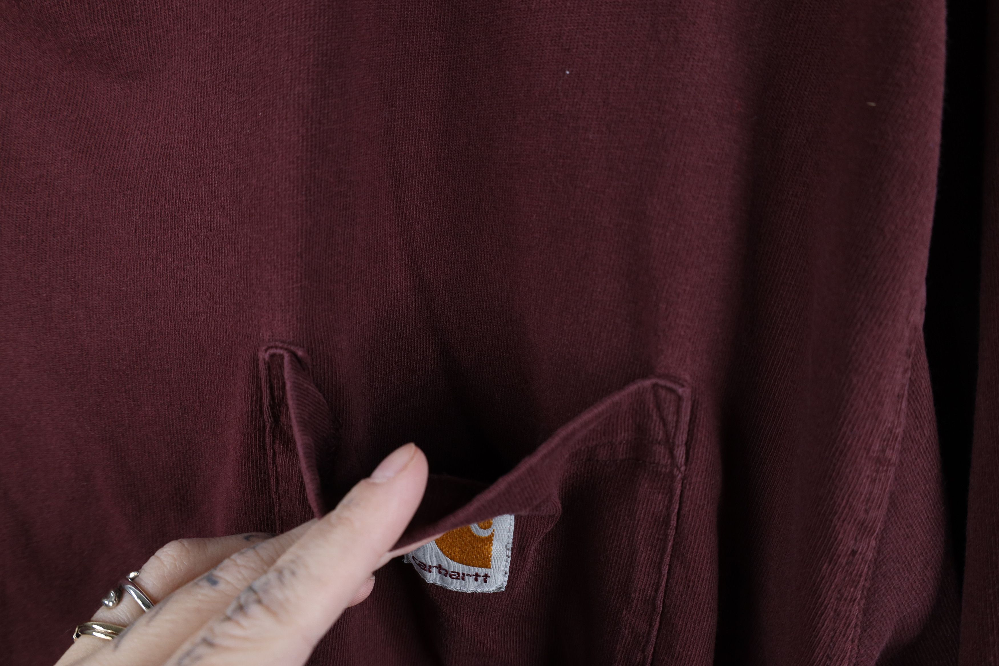 Carhartt Vintage Y2K Carhartt Baggy Short Sleeve T-Shirt Burgundy Size US XL / EU 56 / 4 - 5 Thumbnail