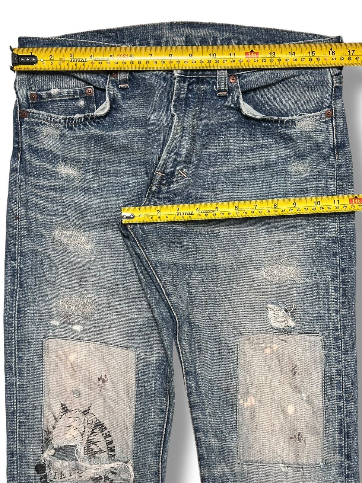 Vintage RNA Jeans Hardcore We're From Slang Distressed Patches Faded Size US 33 - 19 Thumbnail