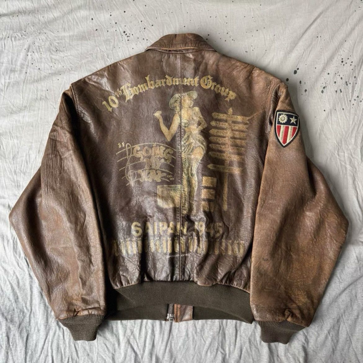 Avirex 1944 Mount n Ride Design Avirex A-2 Leather Aviator Jacket Size US L / EU 52-54 / 3 - 1 Thumbnail