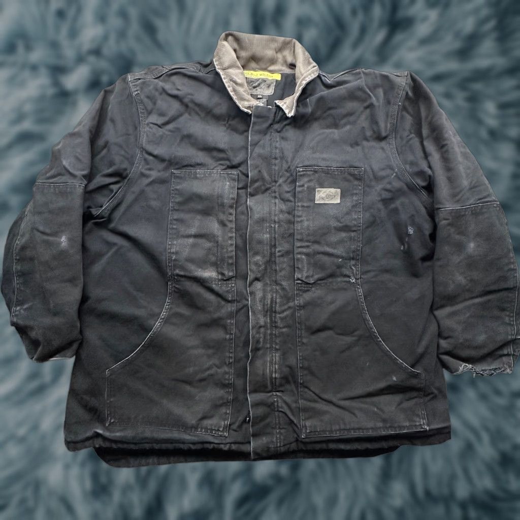 Dickies VINTAGE Dickies Coat Jacket Work Chore Black 2XL Mens Distressed Pockets Zipper Size US XXL / EU 58 / 5 - 1 Thumbnail