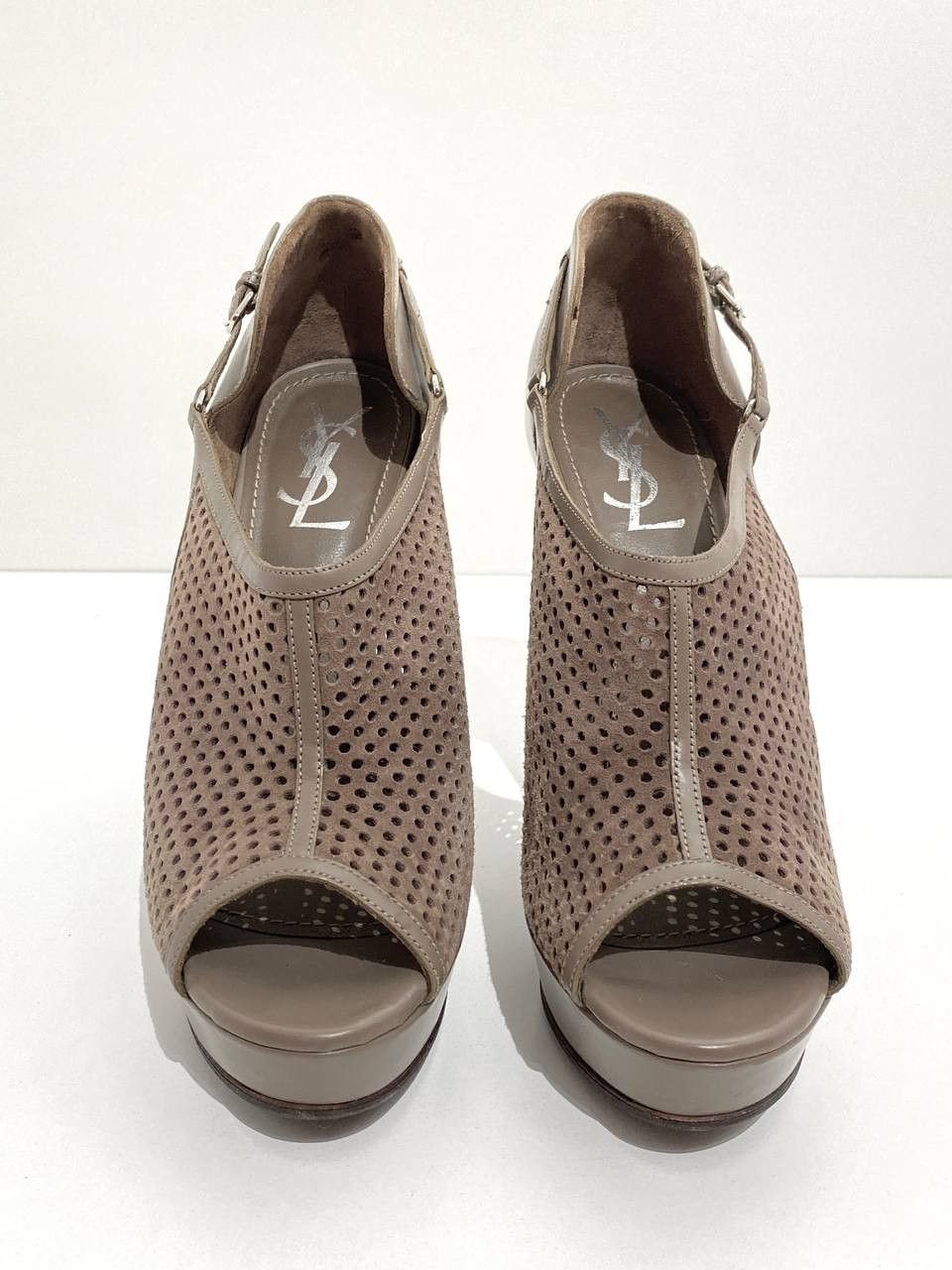 Yves Saint Laurent Yves Saint Laurent Leather Lase Peep Toe Heel Sandals Shoes Size US 7.5 / IT 37.5 - 5 Thumbnail