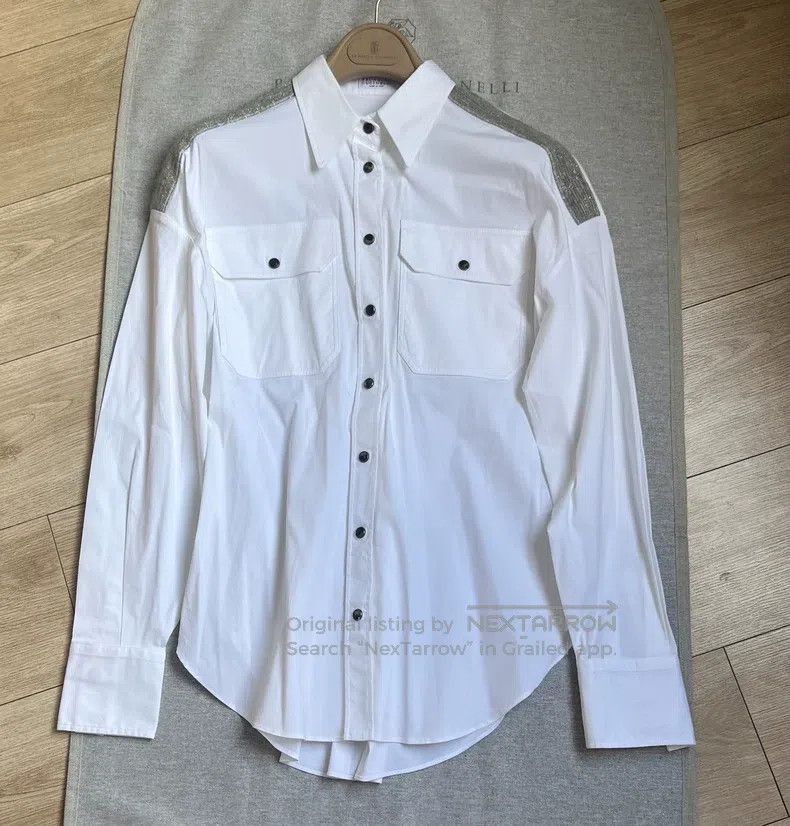 Brunello Cucinelli Brunello Cucinelli 23 Models of Beaded Shirt Size M / US 6-8 / IT 42-44 - 1 Thumbnail