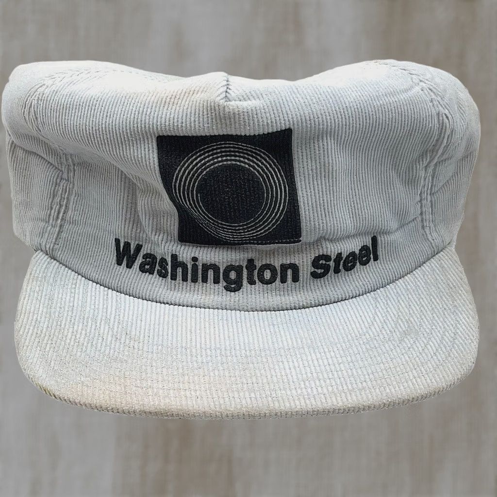 Vintage VINTAGE Washington Corduroy Trucker Hat Cap 80s USA Steel Snap Back Gray Size ONE SIZE - 1 Thumbnail