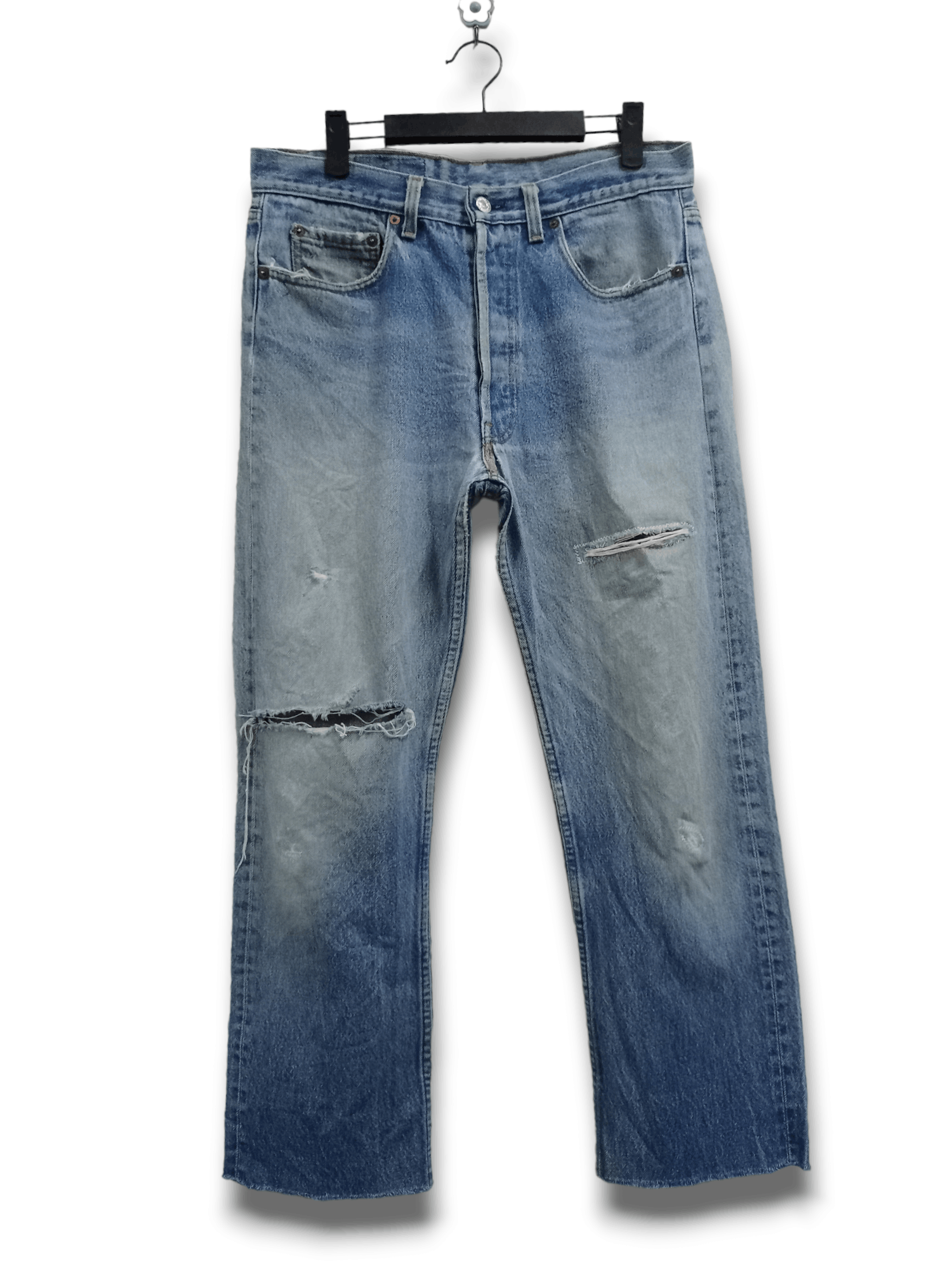 Levi's Vintage 80s Levis 501 Blue Wash Distressed Loose Jeans Size US 32 / EU 48 - 1 Thumbnail