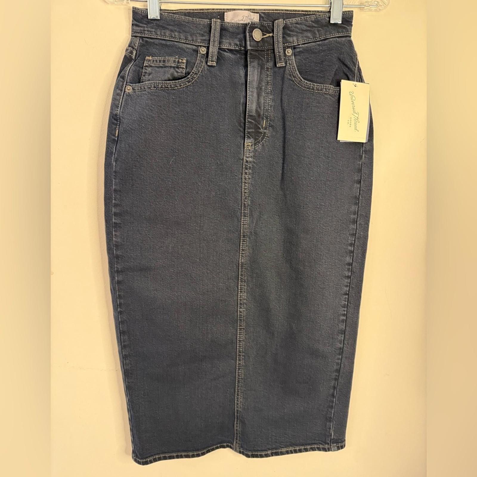 Other Universal Thread denim jeans midi skirt SZ 00 Size 24" / US 00 / IT 34 - 1 Thumbnail