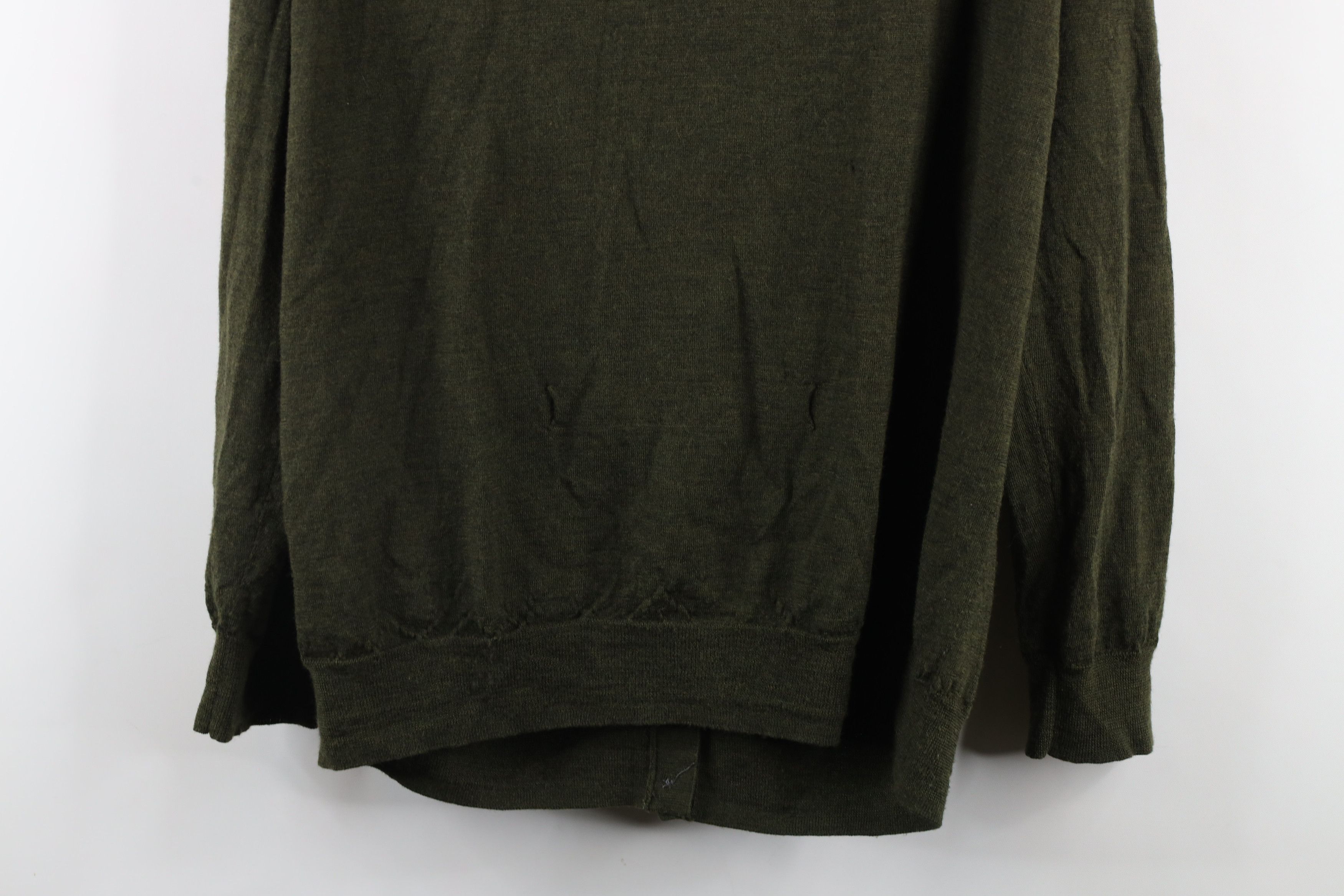 J.Crew × Vintage J Crew Blank Merino Wool Knit Cardigan Sweater Green Size XL / US 12-14 / IT 48-50 - 16 Thumbnail