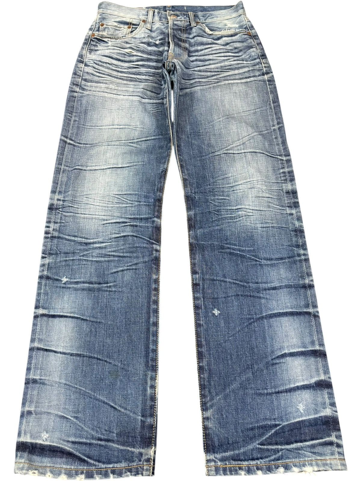 Levi's Vintage 90s Levis 501 Whisker Honeycomb Distress Loose Jeans Size US 28 / EU 44 - 1 Thumbnail