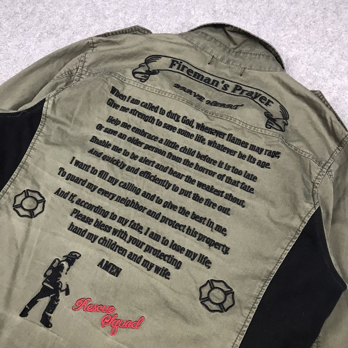 Japanese Brand RESCUSE SQUAD EMBROIDERY DESIGN ZIPPER DOUBLES POCKET JACKET Size US M / EU 48-50 / 2 - 10 Thumbnail