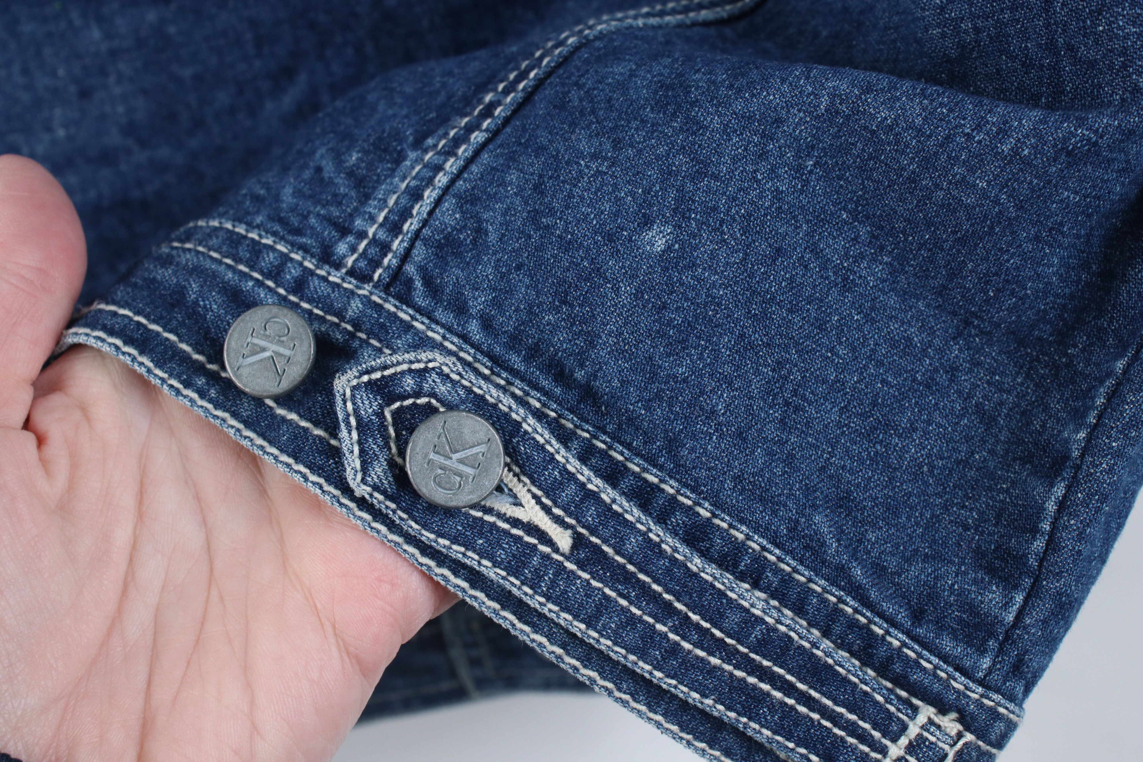 Calvin Klein Vintage 90s Calvin Klein Cropped Denim Trucker Vest Jacket Size M / US 6-8 / IT 42-44 - 10 Thumbnail