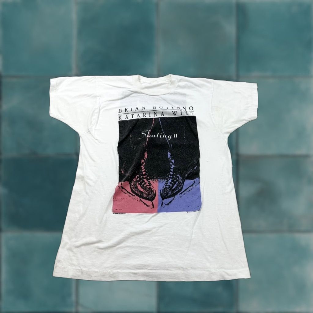 Vintage VINTAGE Skating T Shirt Men’s Small White Brian Boitano Katarina Witt Sports 90s Mens Size US S / EU 44-46 / 1 - 1 Thumbnail