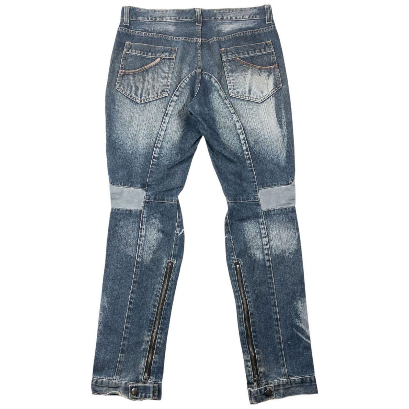 Other Vintage 2000s PPFM Multi Zip Denim Jeans Size W34 Size US 34 / EU 50 - 3 Thumbnail
