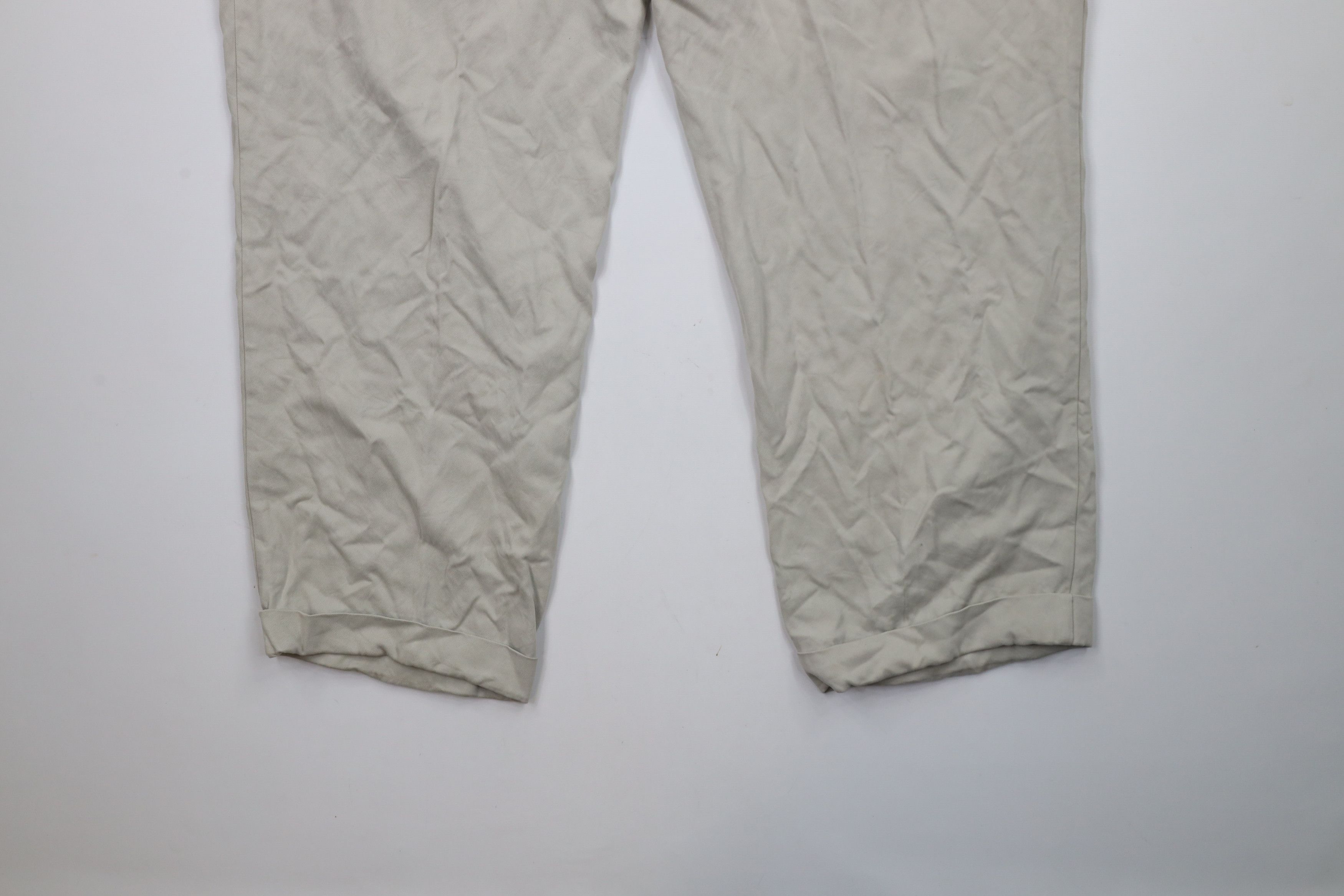 Tommy Bahama × Vintage Vintage 90s Tommy Bahama Silk Wide Leg Chino Pants Beige Size US 38 / EU 54 - 13 Thumbnail
