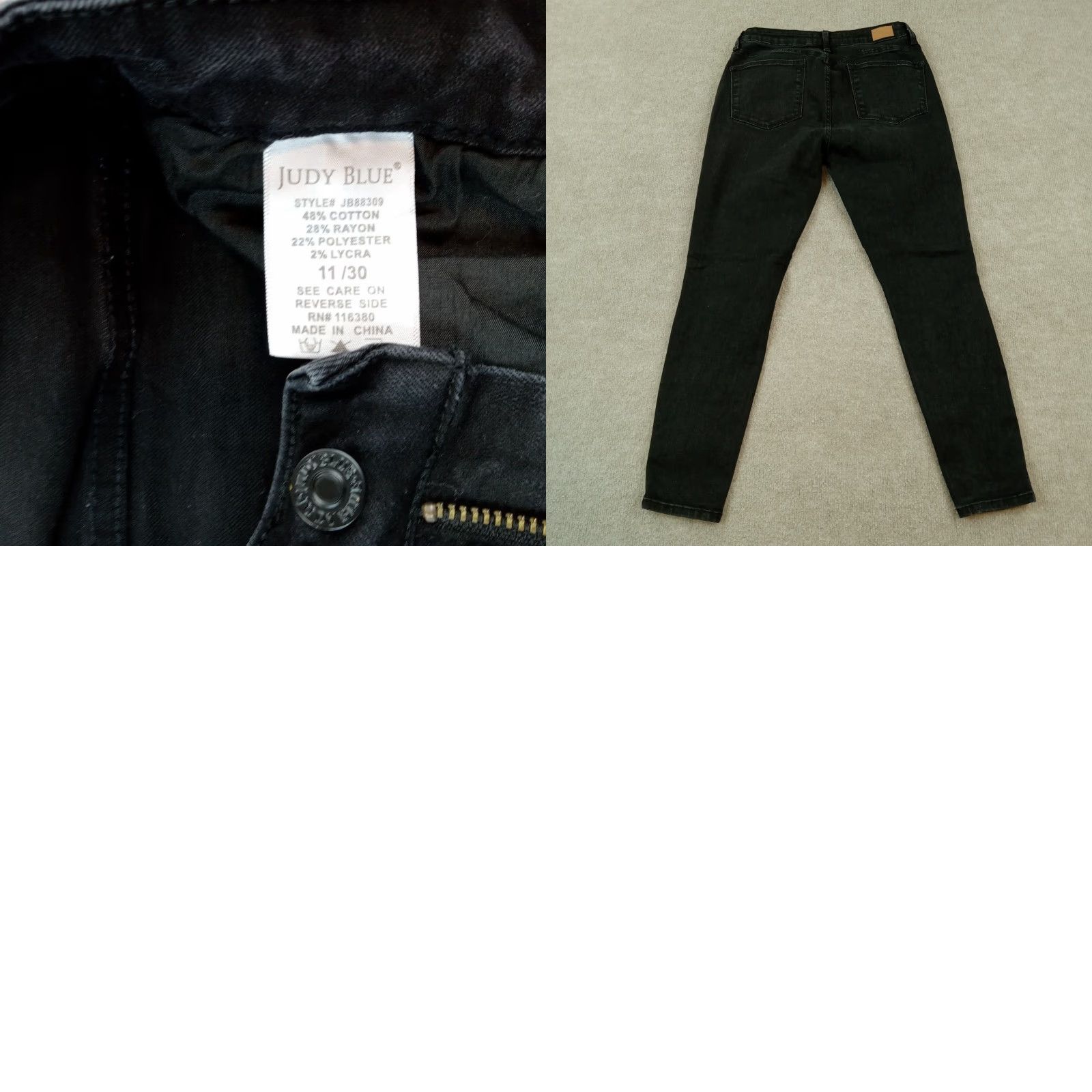 Vintage Jude Blue Jeans Womens Black Skinny Fit 11/30 Casual Pocket Stretch Size 32" / US 10 / IT 46 - 8 Thumbnail
