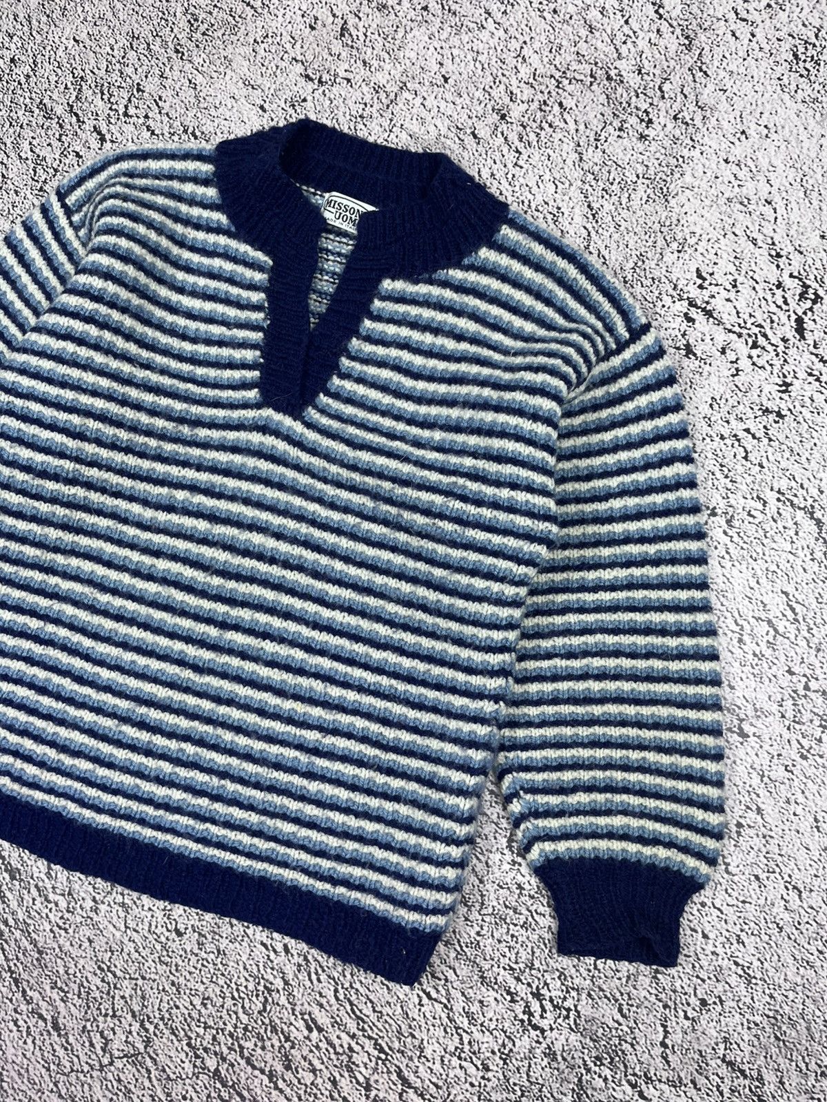 Missoni Missoni Uomo Striped Wool Sweater Blue Italy Vintage Size US M / EU 48-50 / 2 - 3 Thumbnail