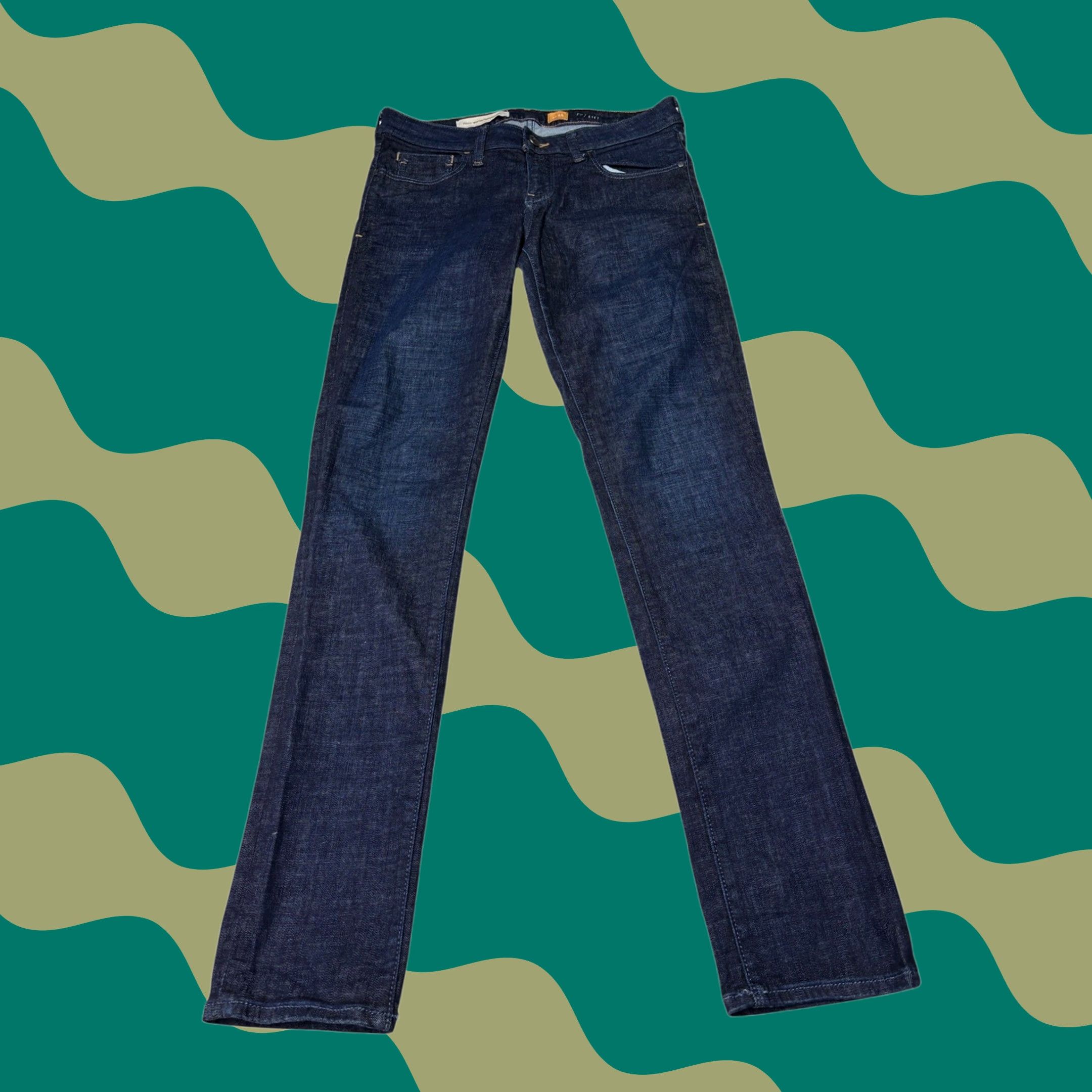 Vintage Pilcro and the Letterpress Stet Slim Jeans Dark Wash Denim Size 28x32 Womens Slim Stretch 5-Pocket Pocket Zip Button Blue Medieval? Size 28" / US 6 / IT 42 - 1 Thumbnail