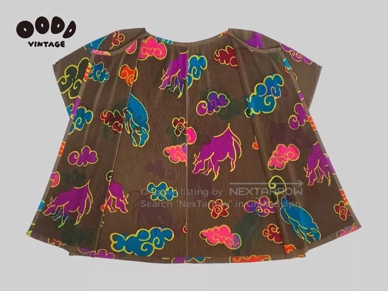 Issey Miyake Issey Miyake Chinese Painting Auspicious Cloud Ruffle Shor Size L / US 10 / IT 46 - 3 Thumbnail